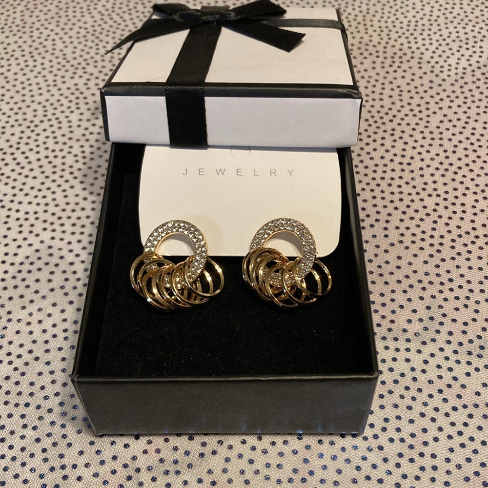 Beautiful Rhinestone Circle Decor Earrings - Picture 17 of 17